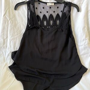 Black Sleeveless Mesh Top
